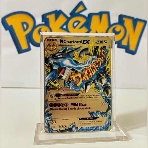 Pokemon - M Charizard Ex - 108/106 XY Flashfire Metal Gold Card Fan Art - Picture 3 of 3